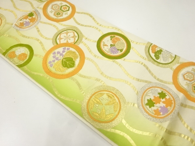 JAPANESE FUKURO OBI / WOVEN FAMILY CREST